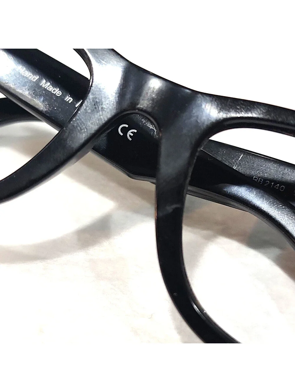 Ray Ban RB2140 901 Cracked Rim Black Wayfarer Scratched Sunglasses Frame 50-22